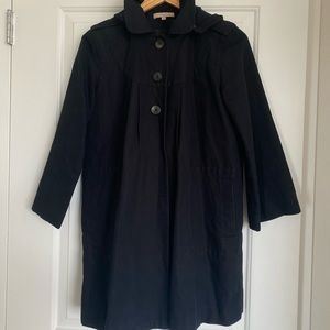 SANDRO PARIS 3 button black trench, 38